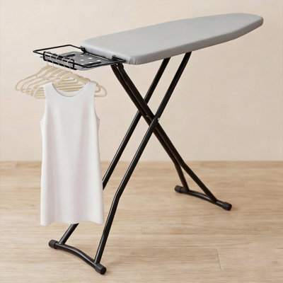 Ironing Board with Steam Iron Rest, Adjustable Height, with 5 Clothes Hangers