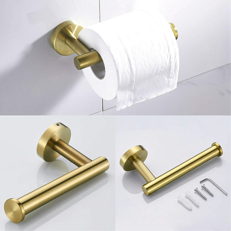 3 Bathroom Hardware. Rustproof Bath Accessories . Includes 12-inch Towel Bar, Toilet Paper Holder & Robe Hook. Modern Design With Smooth Finish. Easy To Install