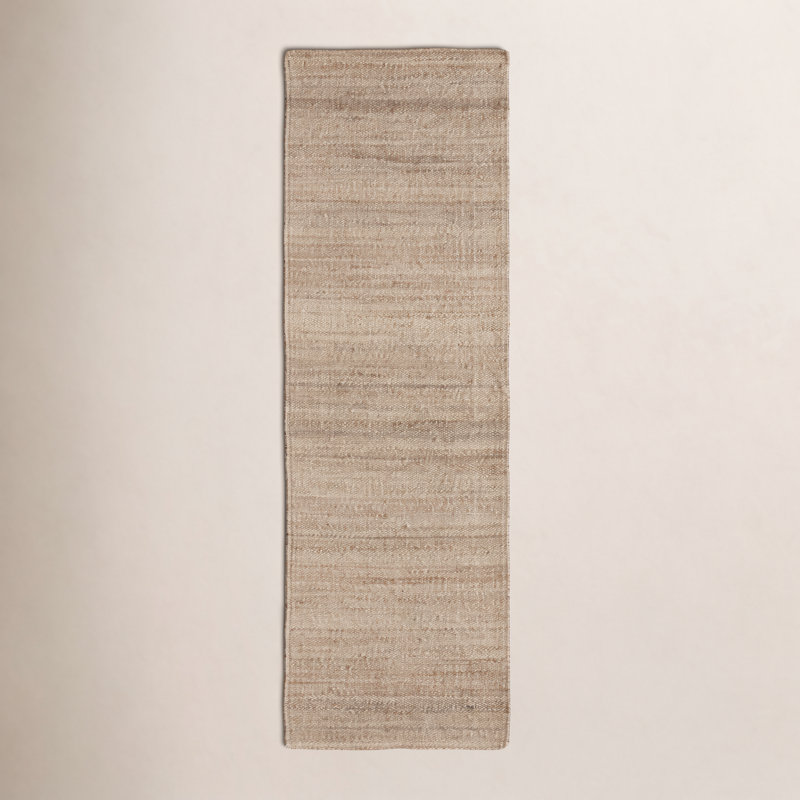Rhein Natural Solid Tan Area Rug (5'X8'), Runner 3' x 10'