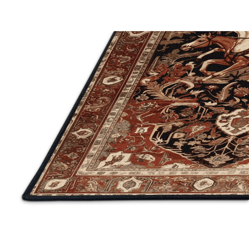 Tapis brun lavable à la machine, Carré 3 pi