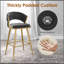 Tabouret de comptoir moderne en velours de 25,2 po avec accents dorés, conception ergonomique et siège moelleux pour îlot de cuisine et bar-263155575