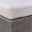 Élégant accessoire de salon d'extérieur - gris argenté, fer et fer, eau, 16,05 po de profondeur, gris et argent et fer, tissu d'eau, 12,65 po