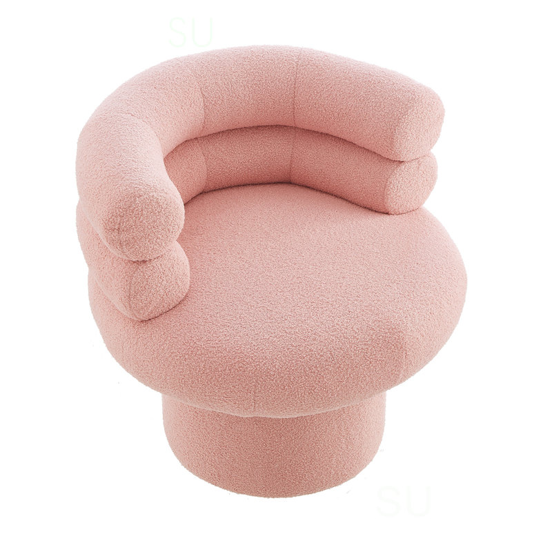 Fauteuil d'appoint pivotant à 360 ° Luna, Rose