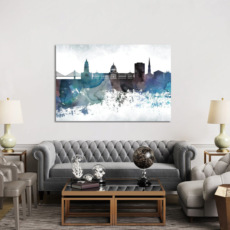 Charleston Bluish Skyline - Wrapped Canvas Print, 152.5 cm H x 101.5 cm W