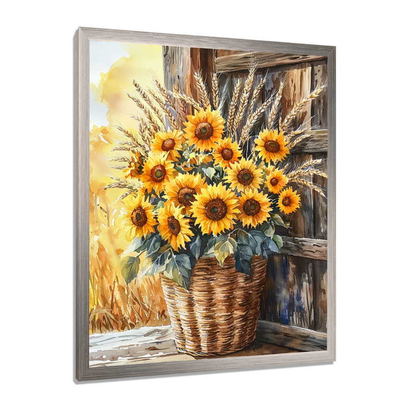 Concetta - impressions sur toile florales, H 32 po x l 24 po, Reproduction encadrée sans passe-partout, Argent argent
