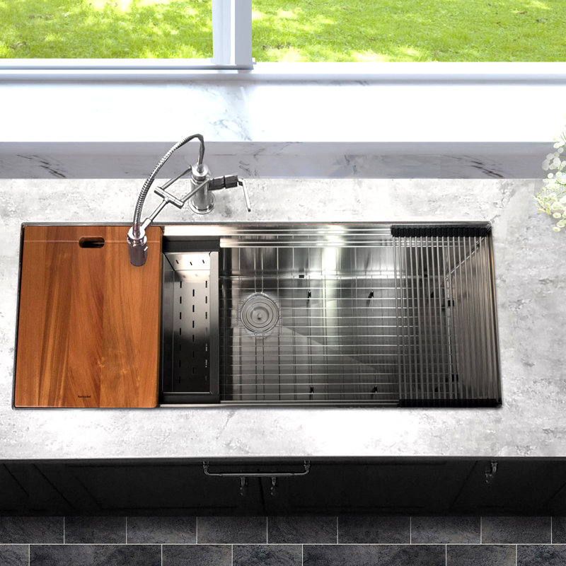 Pro Series 60'' L Single Bowl Stainless Steel Kitchen Sink