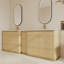 Ensemble de meuble-lavabo double autoportant 92 po avec lavabos en céramique et tablettes réglables 92 po-809708837-821275335