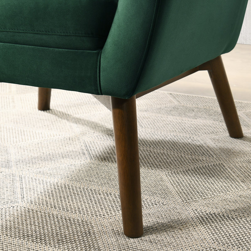 Fauteuil Ahrens, Velours vert forêt
