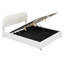 Lit de rangement hydraulique avec molleton doux pour grand lit - plateforme blanche-494089681