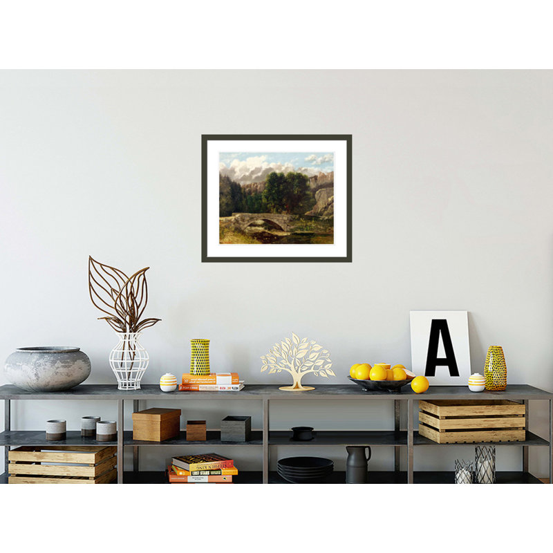 Le Pont de Fleurie, Suisse, Gustave Courbet, impression giclée encadrée, H 23,5 po x l 27,72 po
