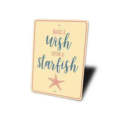 Wish Upon A Starfish Aluminum Sign