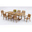 12 Seats 13 Pcs Grade-A Teak Wood Dining Set: 118" Double Extension Mas Oval Trestle Leg Table And 12 Arbor Stacking Arm Chairs #11AB2712-1506624226