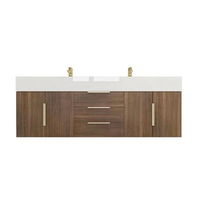 Ivanees 58.88'' Double Bathroom Vanity with Top