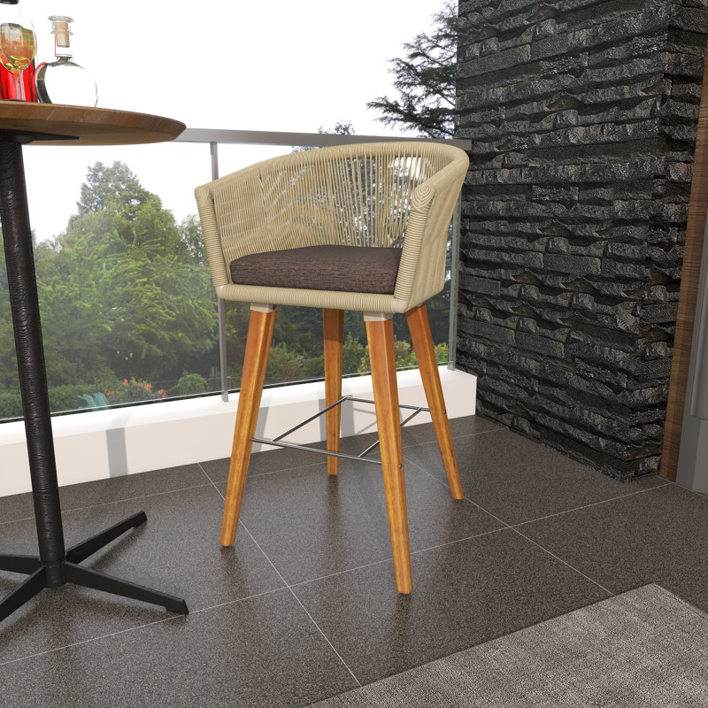 Tabouret de bar d'extérieur avec coussin Capps