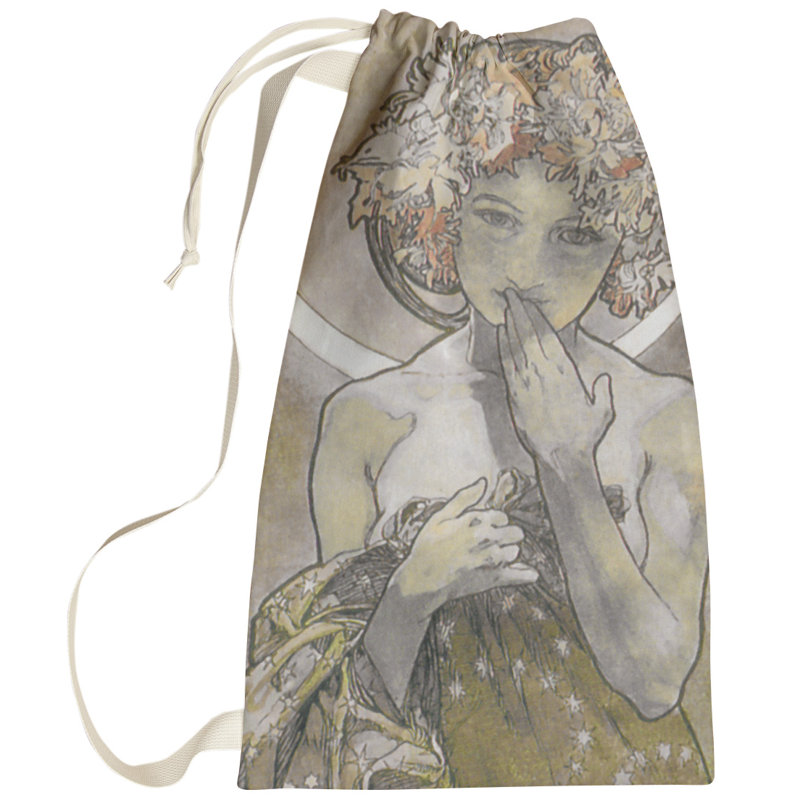 Magdaleno Fabric Laundry Bag with Handles, Small ( 64" H x 20" W x 1.5" D), Yellow