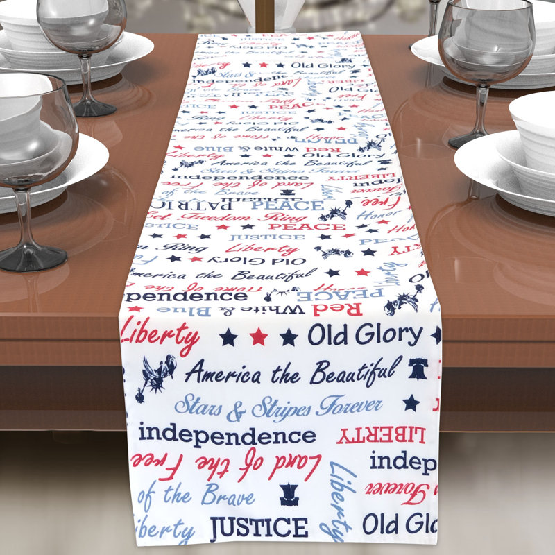 Tellez Geometric Independence Day Table Runner