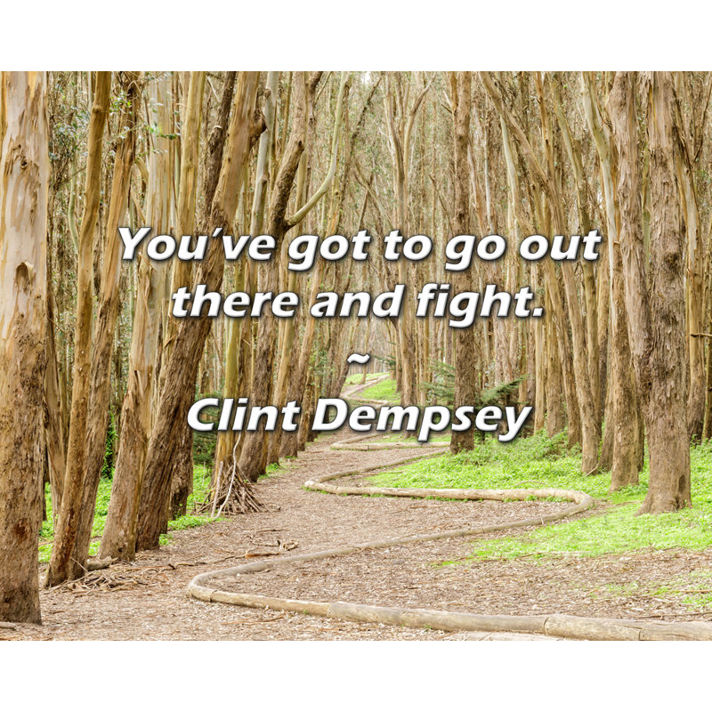 Artsy Quote "You’ve got to go out there and fight." By Clint Dempsey Gallery Wrapped Canvas