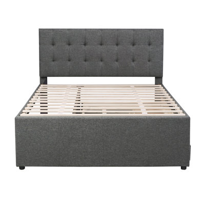 Puttney Upholstered Linen Drawers Bed