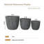 Ensemble de pot à fleurs moderne avec aspect de pierre craquelé gris moderne avec drainage pour espaces intérieurs et extérieurs-1983720939