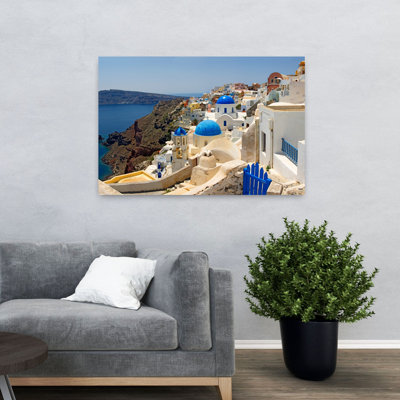 High Angle View Of A Church Oia Santorini Cyclades Islands Greece Abstract Contemporary Architecture Landscape Art