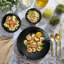 Service de table 12 pièces Ultra By Gibson Bandini, noir, verre opale