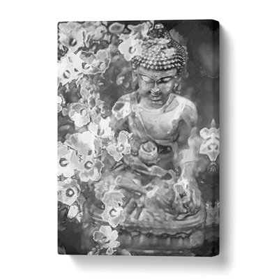 Buddha Surrounded In Abstract - Wrapped Canvas Print