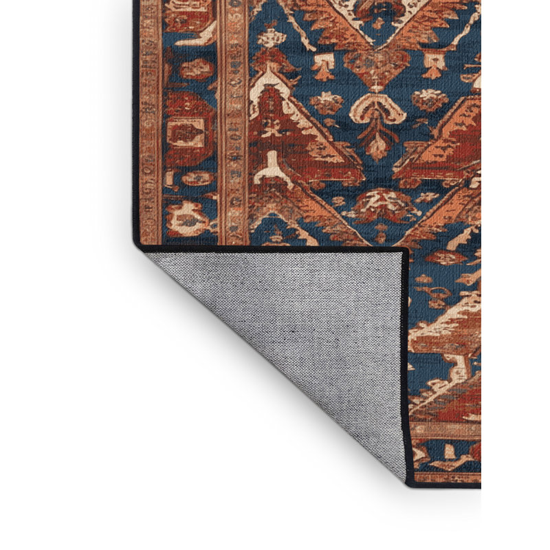 Machine Washable Persian Brown Area Rug, Round 5'
