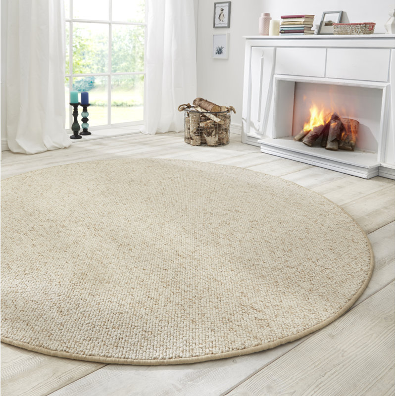 Wolly Tufted Cream Rug, Round 200cm