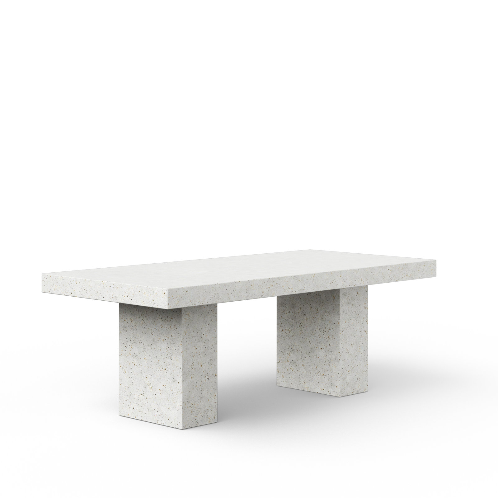 Kareen Pedestal Dining Table, 82.75" L x 39.25" W, Standard Table (30.5" Height), Ivory Terrazo