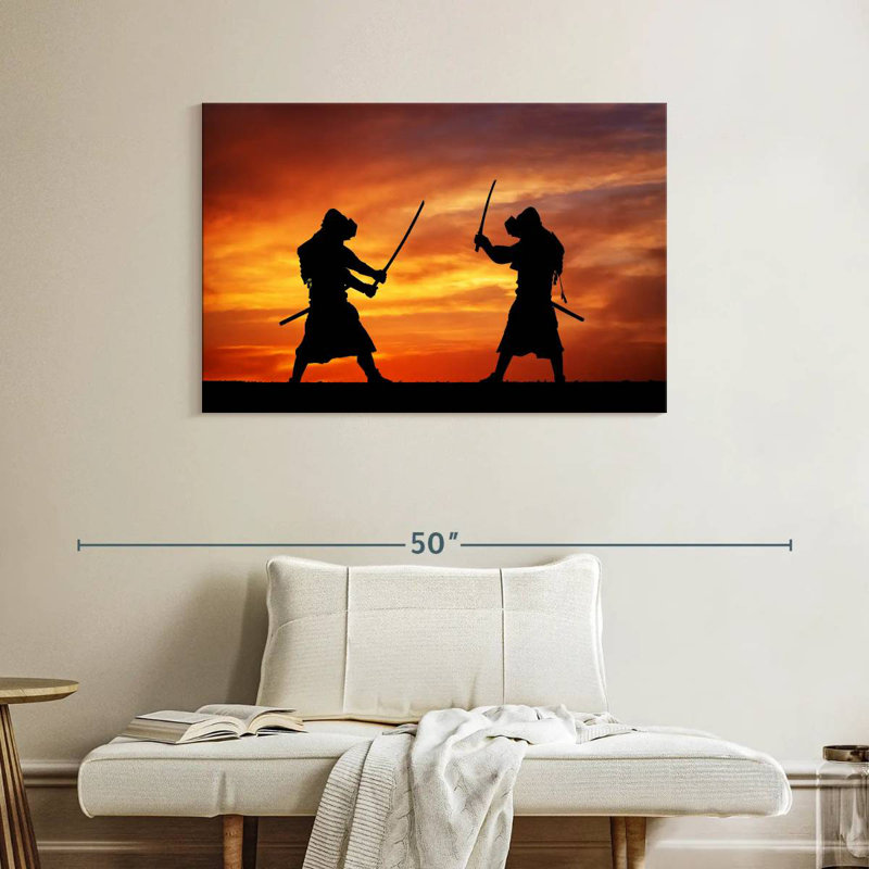 Leisha Samurai Sunset Duel, 26" H x 39" W