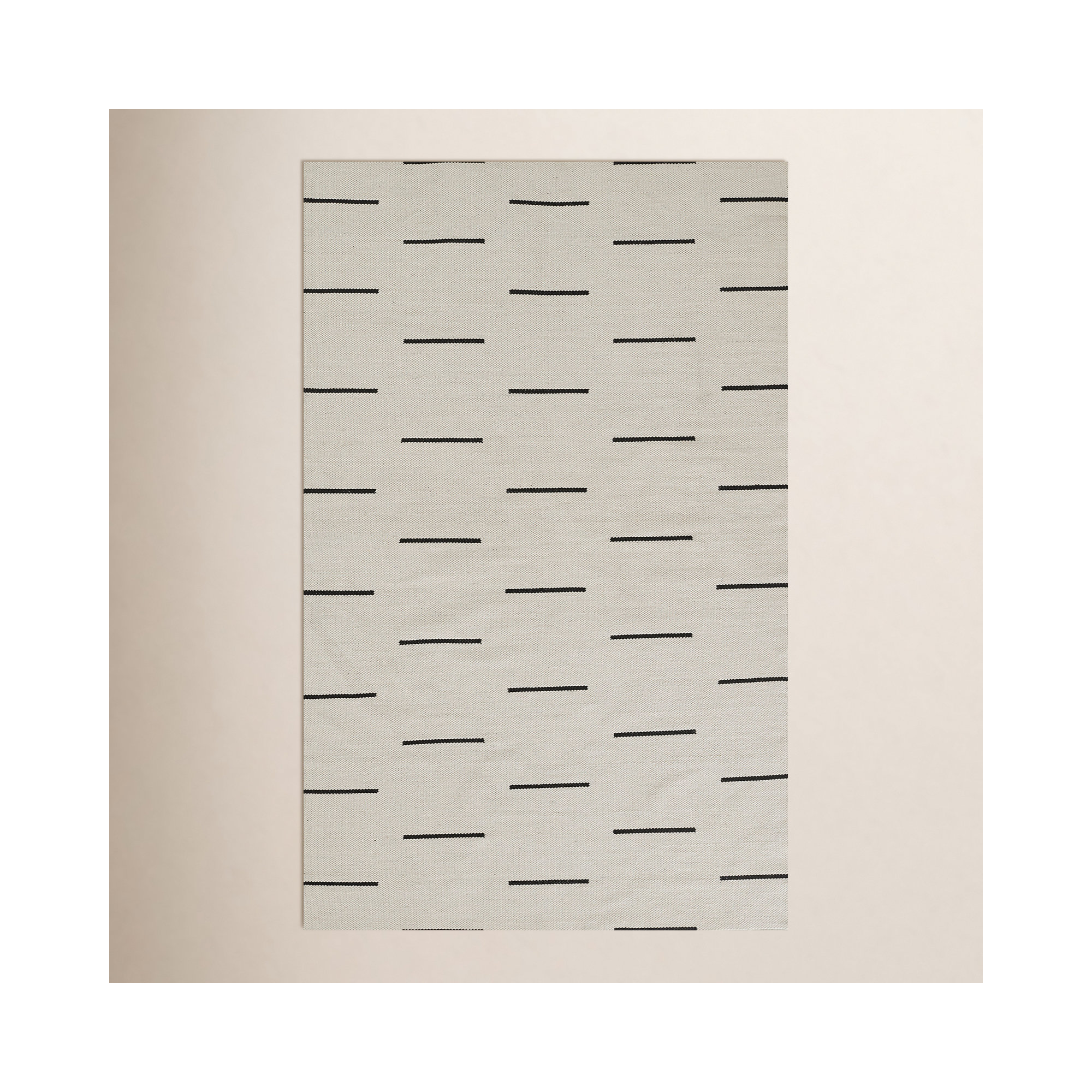 Malmo Handmade Recycled P.E.T Ivory/Black Indoor/Outdoor Rug, Rectangle 3'6" x 5'6"