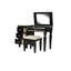 Meuble-lavabo formel en noir pour la chambre à coucher - Tabouret avec siège et tablette