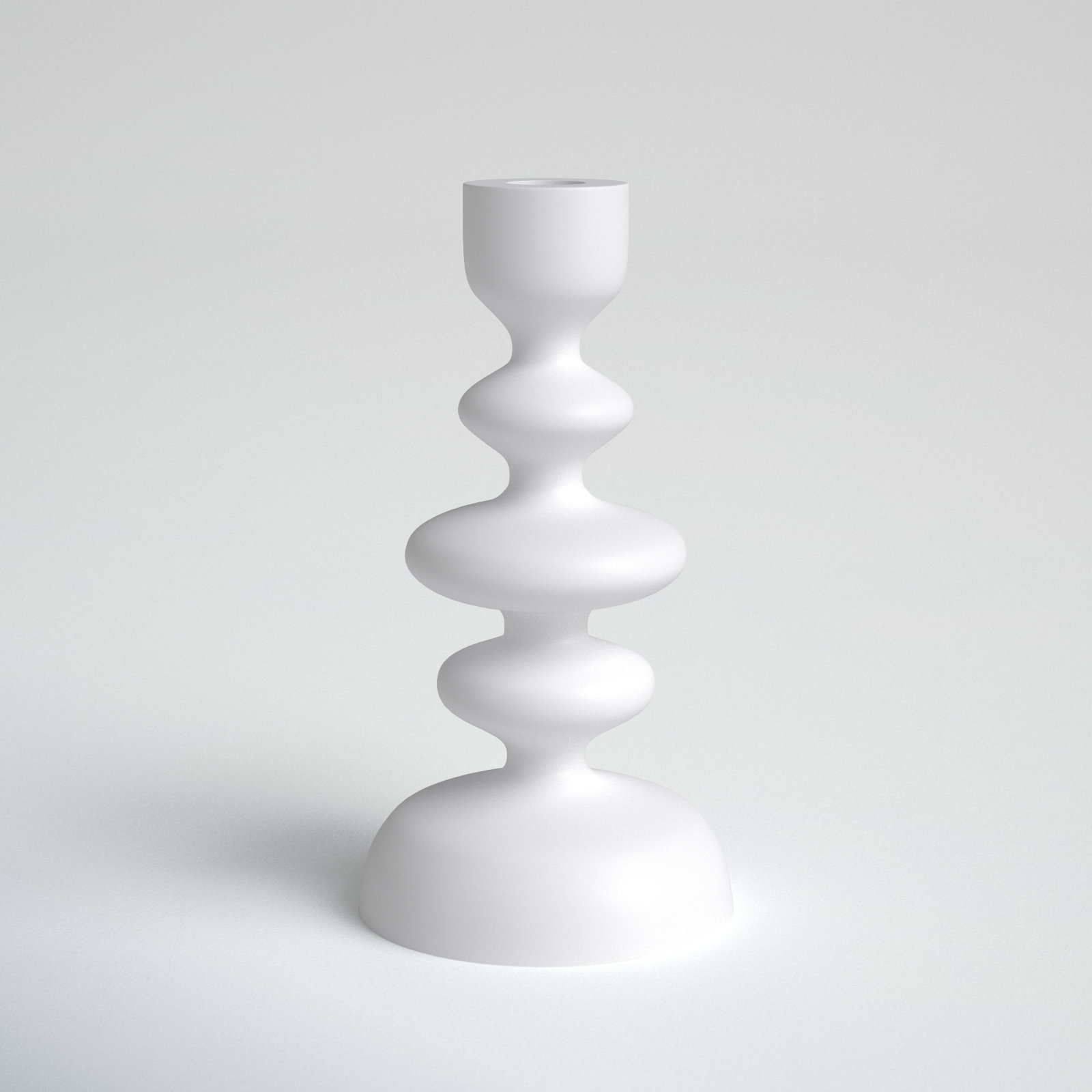 Giedre Aluminum Candlestick Holder, White, 8" H x 4" W x 4" D