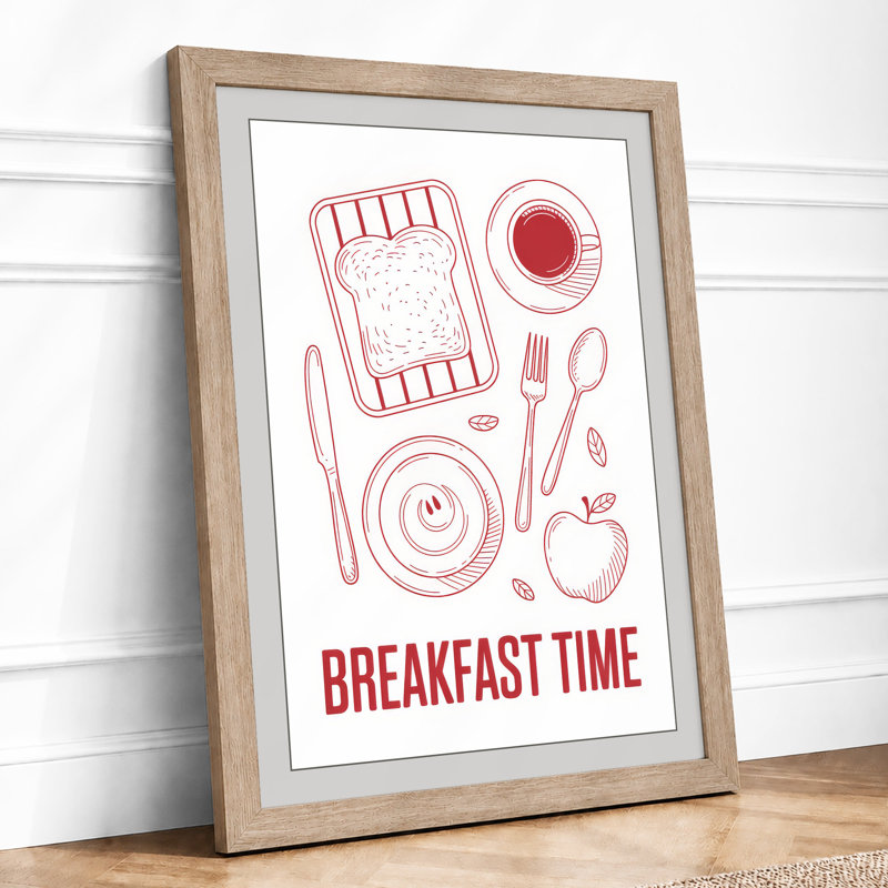 Breakfast Time Minimalist - Print, A2 - 59.4 x 42.0 cm, Oak
