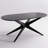 69.4" Wide Oval Wooden Dining Table with Metal Legs-867759539