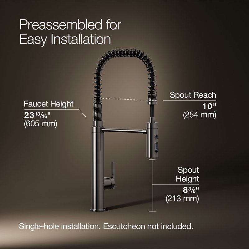 Purist® Pull Down Single Handle Kitchen Faucet, Titanium
