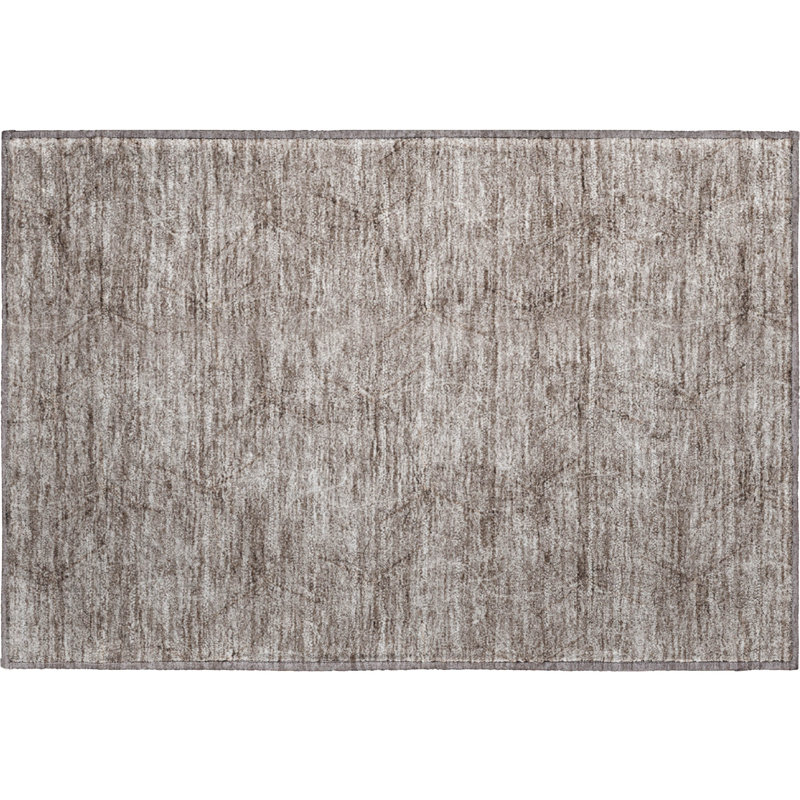 Premium Machine Washable Prisco Taupe Rug, Rectangle 1'8" x 2'6"