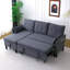 Canapé modulaire à méridienne réversible en L - Tissu en coton et lin, avec rangement-1536098068