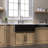 Glim Deep Single Bowl Fireclay Farmhouse Kitchen Sink with Sink Grid and Basket Strainer in Black-91418876