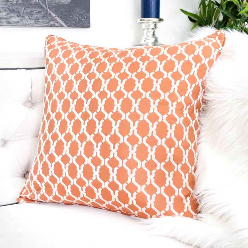 Amelise Geometric Throw Pillow, Orange