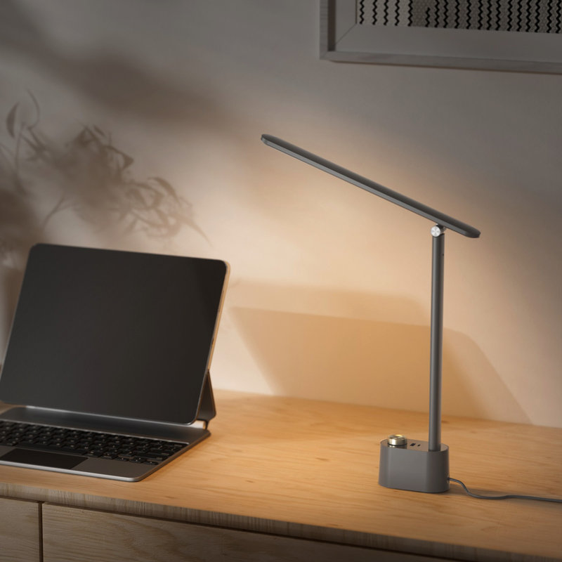  Honeywell HWT-H01 LED Desk Lamp Stepless Dimmable Table Lamp with USB A+C Dual Charging Port Eye-Caring Foldable Desk Light with 3 Color Modes