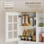Armoire de cuisine autoportante avec huche, grand comptoir et tablettes réglables pour un rangement organisé