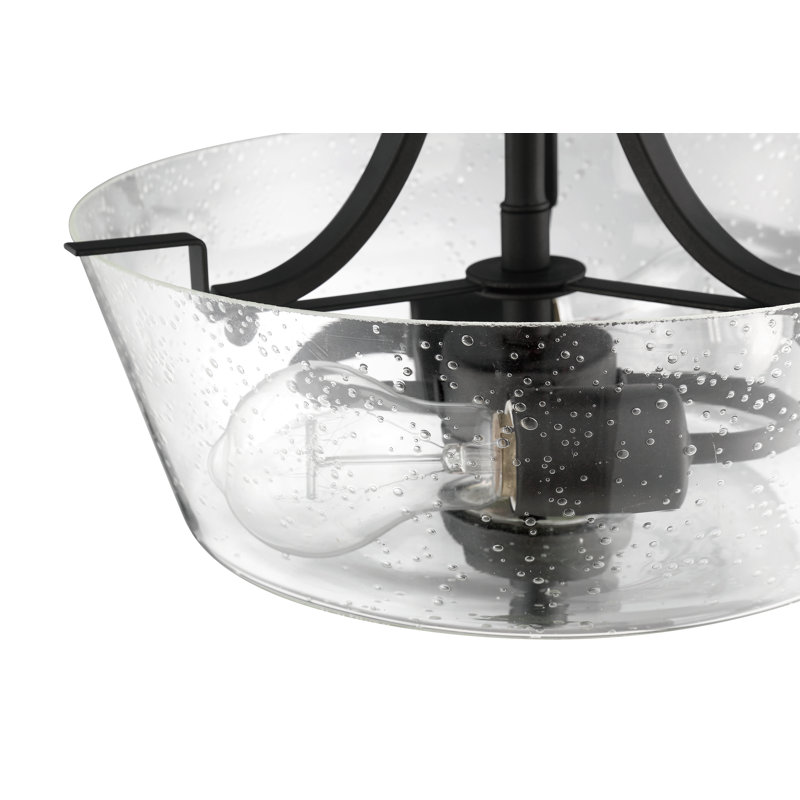Winn Glass Semi Flush Mount, Espresso