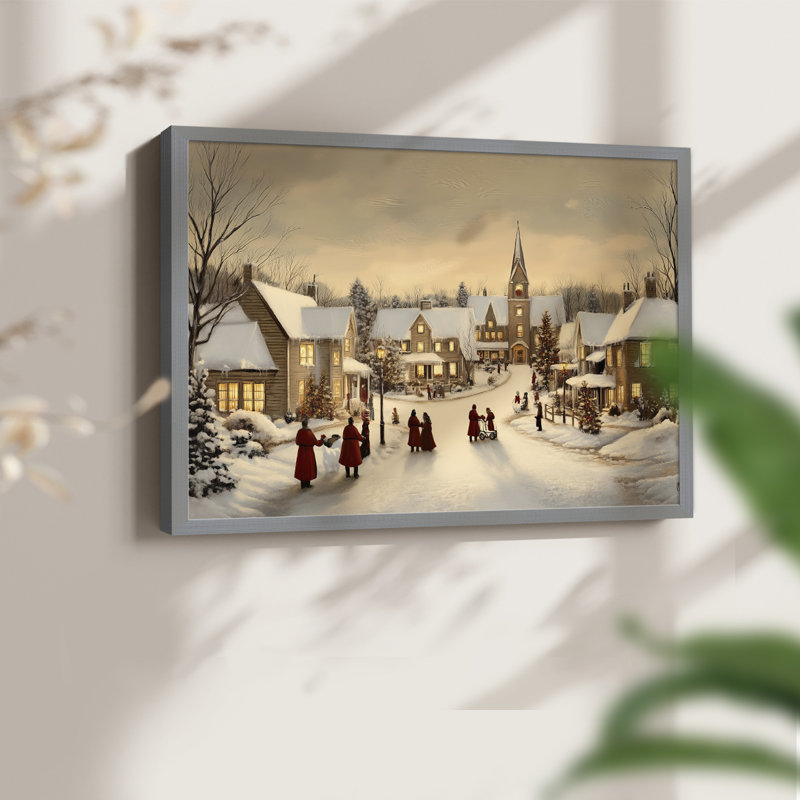 Art de Noël - CMxxix - reproduction encadrée - réversible, H 16 po x l 20 po, Gris