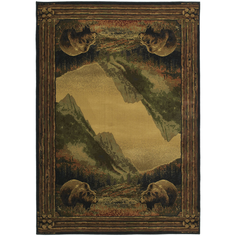 Tapis brun grizzly mountain reproduction Springtown, 3 pi 11 po x 5 pi 3 po