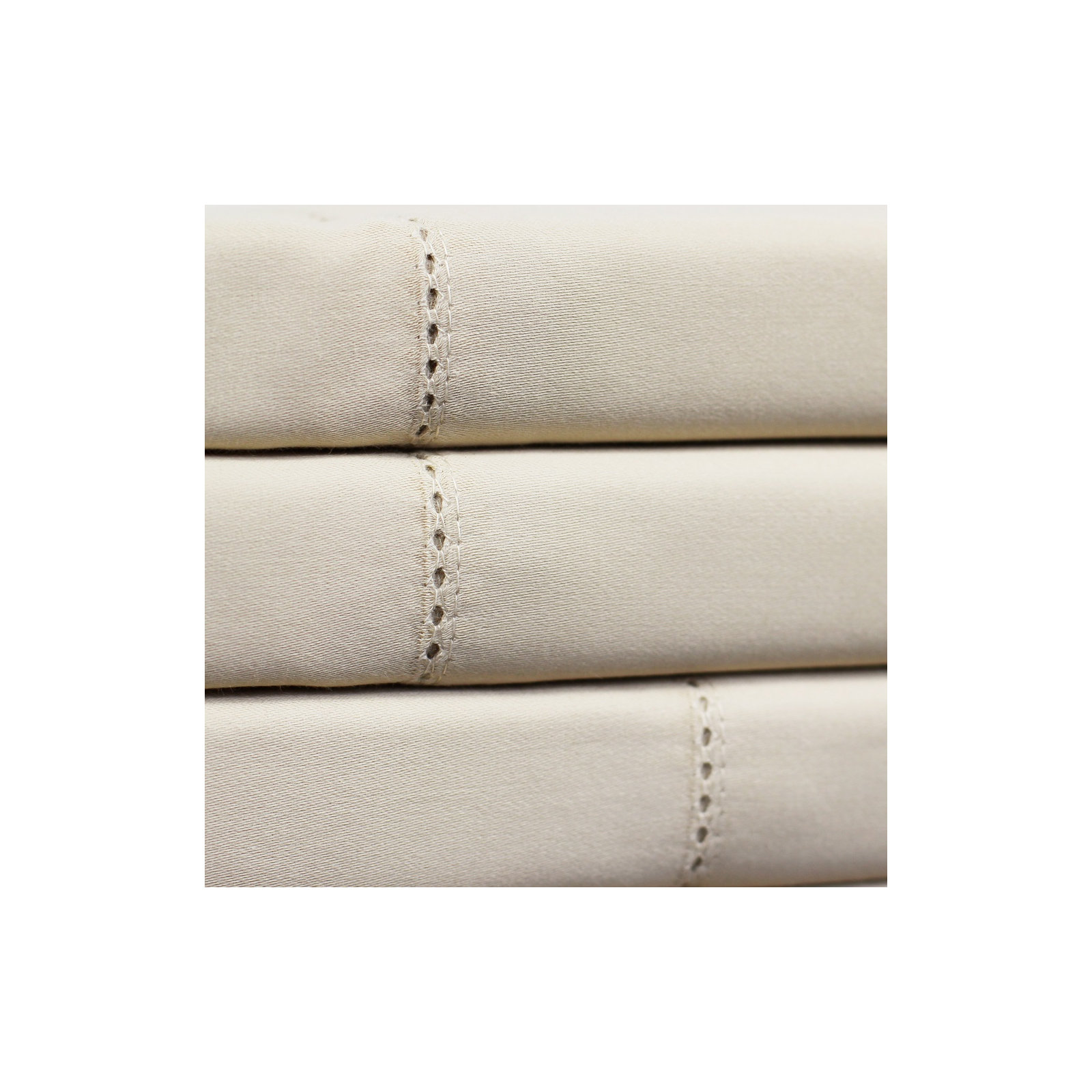 Brina Egyptian Cotton Sateen Sheet Set, Full Sheet Set with 2 Pillowcases, Ivory