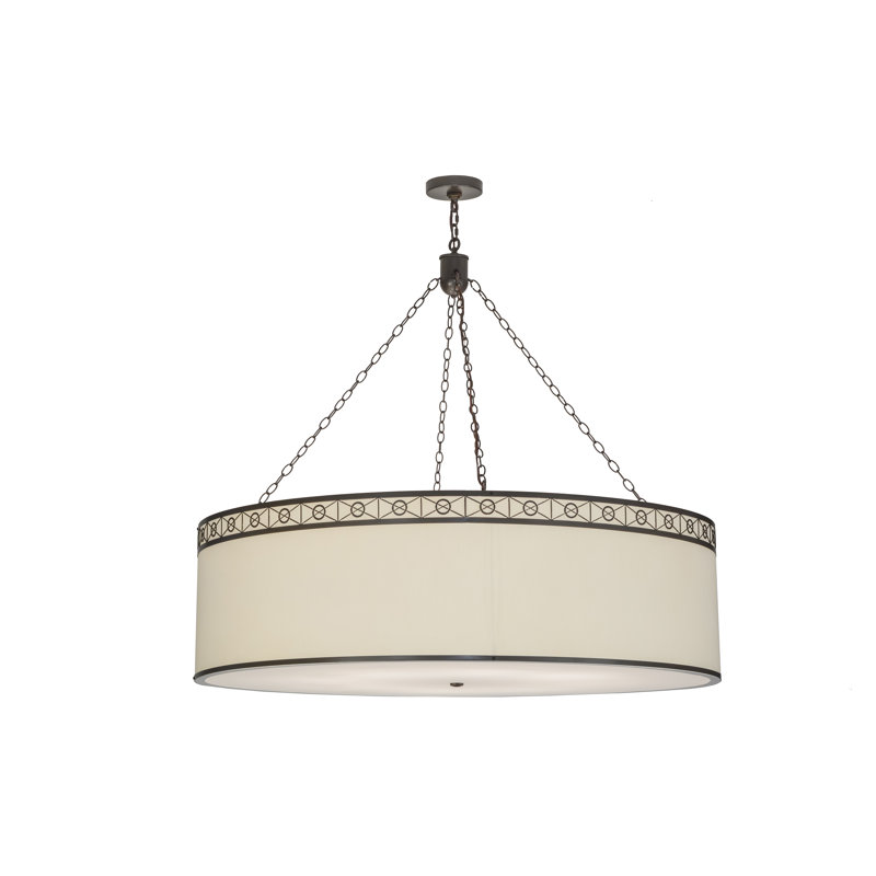 54"W Cilindro Circle X Textrene Pendant
