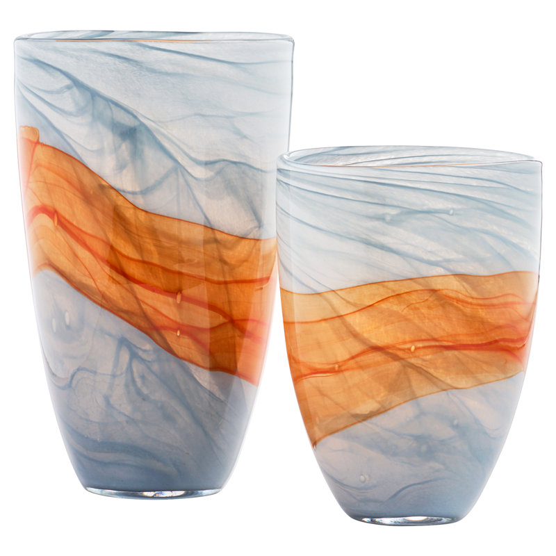 Pacaya Handmade Glass Table Vase, 9.25" H x 9.25" W x 7" D