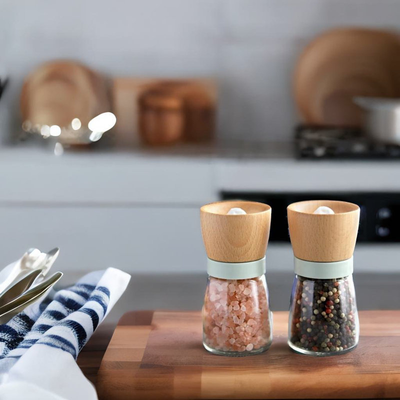 SC0GO Salt and Pepper Grinder Set, Green