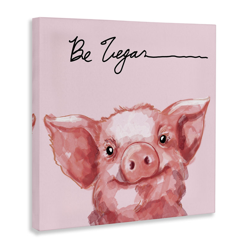 "Be Vegan Cute Pig", art mural par Stella Chang, H 36 po x l 36 po